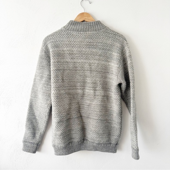 100% Pure New Wool Grey Button Up Knit Cardigan S.N.S Herning Size M - Picture 3 of 9